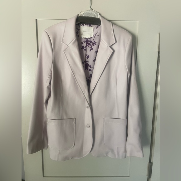 Anthropologie Jackets & Blazers - Anthropologie Light Lavender Vegan Leather Blazer Jacket